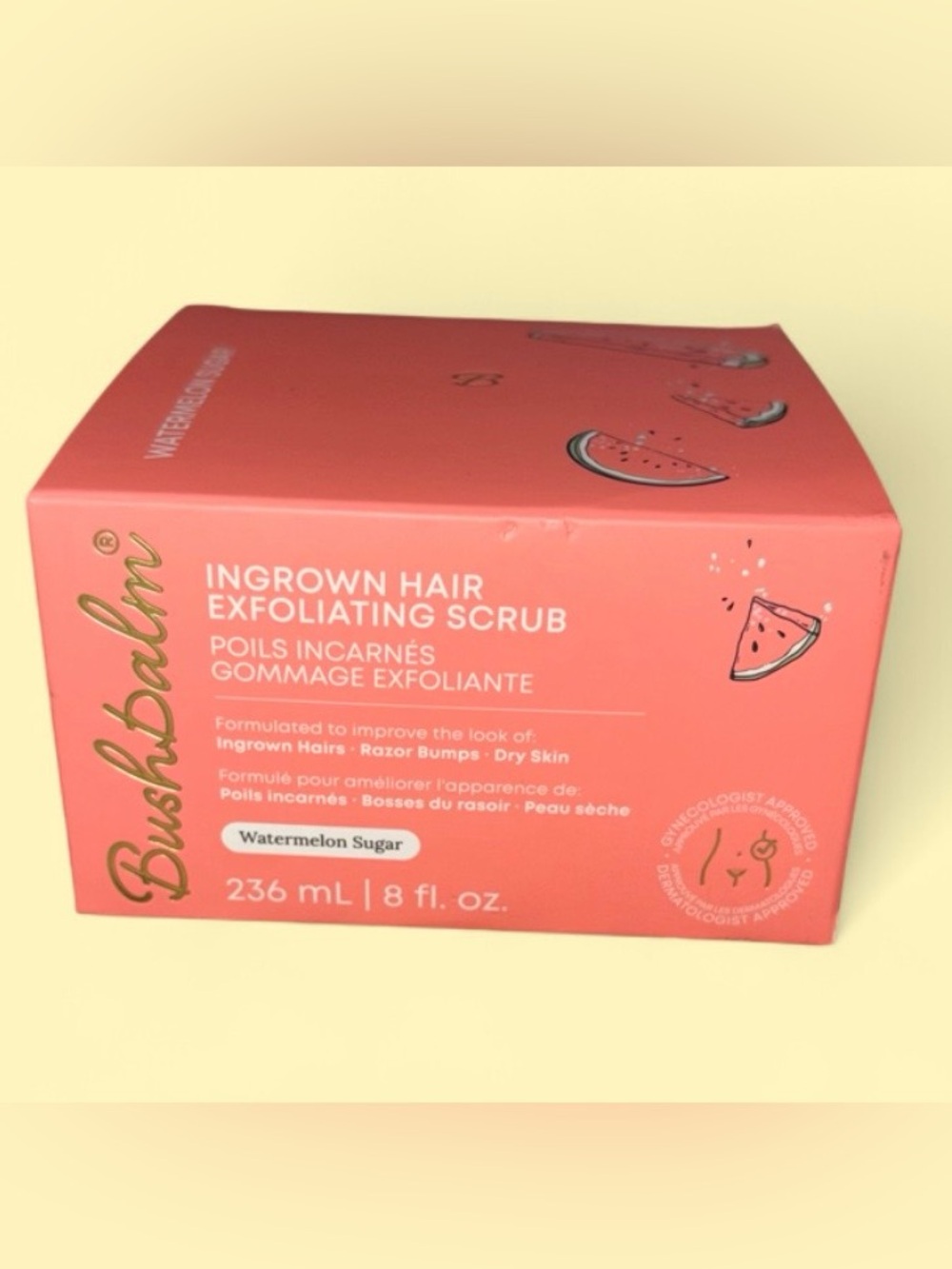 Bushbalm Watermelon Sugar Ingrown Hair Exfoliating Scrub 8 oz - New in Box